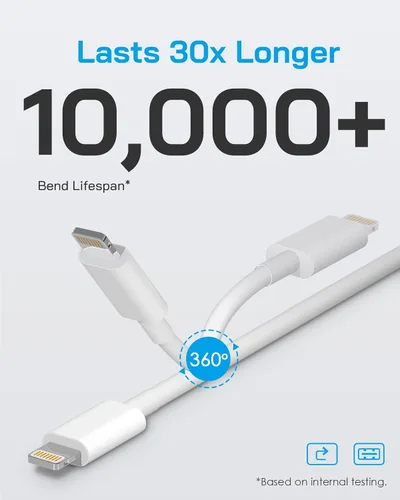 Vista 3 de Cargador Lightning para iPhone，[Certificado MFi] Cargador USB para teléfono con cable de carga de 6 pies para iPhone 14 13 12 11 Pro/Pro Max/SE