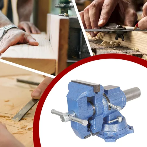 Vista 6 de findmall Tornillo multimordaza multiusos resistente con base giratoria y cabezal para sujetar equipos de fijación, rotación de 360 grados, uso