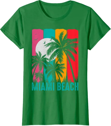 Vista 33 de Camiseta Miami Beach, Negro, S