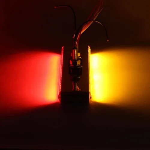 Vista 5 de Partsam Kit de barras de luz LED rojo/ámbar con lente transparente de doble cara para camión semi remolque