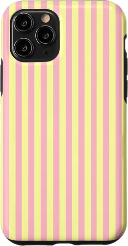 Vista 29 de Funda para iPhone 17 con rayas verticales amarillas y rosadas