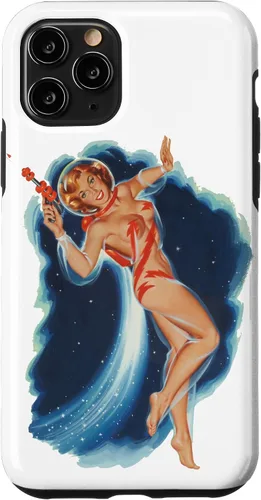 Vista 10 de Funda para iPhone 15 Space Explorer Ciencia ficción Ciencia Ficción Pin Up Girl