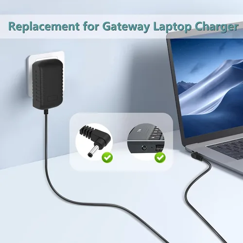 Vista 4 de Cargador portátil de 12V 2A para Gateway Laptop GWTC116-2BL GWTN156-11BK GWTC116-2BK GWNC21524-BL GWTC116 GWTN156 GWTN116 GWNC21524 GWTN133 GWTN141