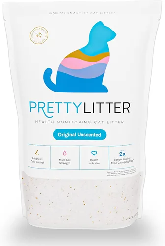 Vista 11 de PrettyLitter - Arena para gatos con monitoreo de la salud (aloe tranquilo, no aglutinante), ligera y de bajo seguimiento, cristales de gel de sílice