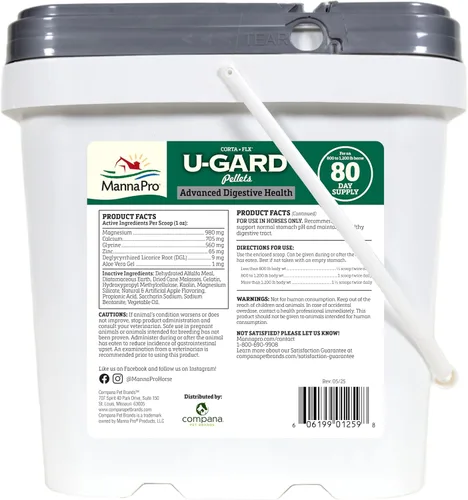 Vista 7 de Manna Pro Corta-Flx U-Gard Pellets Suplemento digestivo equino natural para mantener la salud gástrica Ayuda a prevenir la formación de úlceras