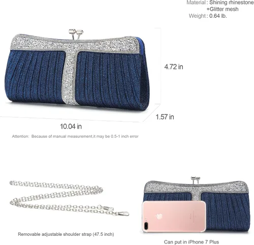 Vista 2 de YOJOY Rhinestone Clutch Purses for Women Purses and Handbags Formal Wedding Party Prom Purse Money Bags
