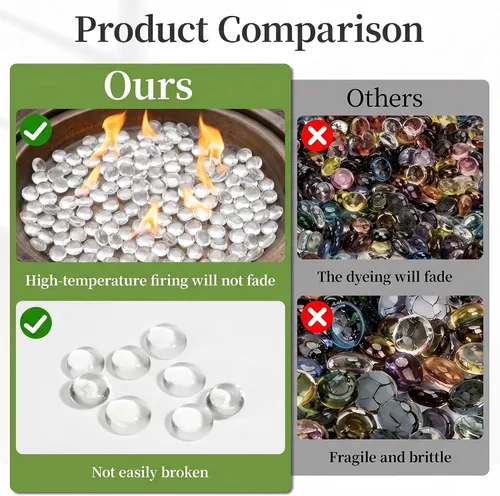 Vista 3 de Mini cuentas de vidrio para jarrones, 0.97 libras de relleno de jarrón decorativo, cuentas planas, gemas de vidrio para manualidades, piedras