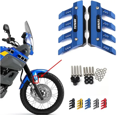 Vista 2 de Protector de guardabarros de motocicleta para Yamaha XT660Z XT660R Tenere Anticaídas Negro