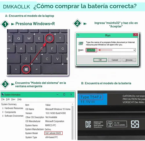 Vista 7 de Batería para portátil T54FJ 8858X M5Y0X E6420 E6430 para Dell Latitude E5420 E5430