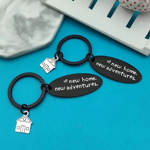 Vista 4 de New Home Keychain New House Keychain Housewarming Gifts for New Homeowner First Home Gifts Moving in Gifts
