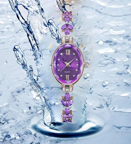 Vista 2 de BESTKANG Reloj de pulsera casual de pétalos de lujo para mujer, reloj de cuarzo simulado para mujer
