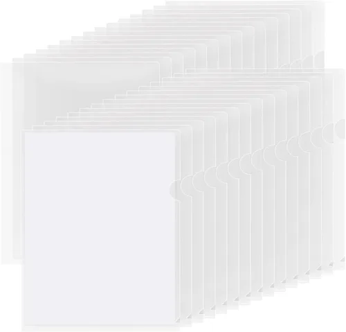 Vista 11 de KTRIO Paquete de 12 fundas de plástico transparente para carpetas, 6 colores surtidos, bolsillos para proyectos de documentos para papel