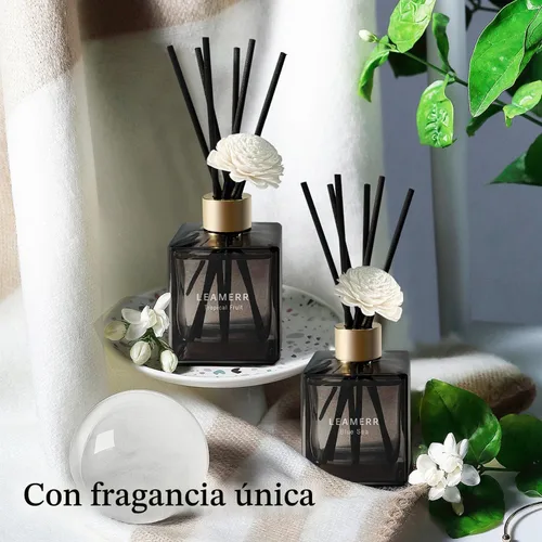 Vista 5 de Juego de difusor de junco, 6.1 oz (6.1 fl oz), difusor perfumado de mar azul con varillas de larga duración para el hogar, habitación, oficina