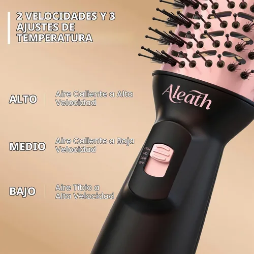 Vista 4 de Aleath Cepillo secador de pelo para viajes: regalos 2026 para mujeres - Pequeño cepillo de aire caliente con doble voltaje automático - Cepillo