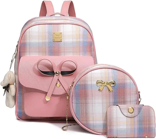 Vista 21 de MACCINELO Linda mochila de cuero para mujer, mochila pequeña con lazo para regalo de niñas, bolsa de hombro para mujer, 3