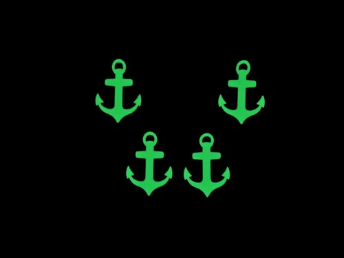 Vista 5 de Anclajes náuticos para barcos ~ Calcomanías de vinilo impermeables que brillan en la oscuridad ~ Juego de 4 ~ para vehículo celular, camión, luz