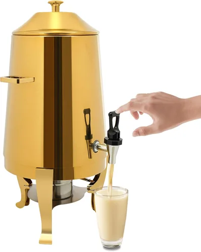 Vista 10 de Dispensador de bebidas calientes, urna eléctrica de café de 13 L, dispensador de bebidas frías y calientes de acero inoxidable con tabla