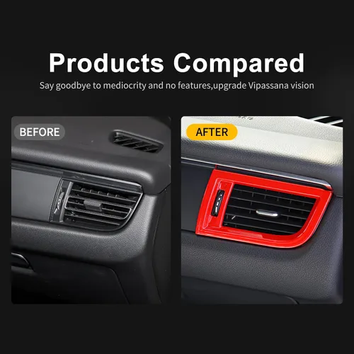 Vista 3 de Marco de salida de aire lateral para Porsche Macan 2014 2015 2016 2017 2018 2019 2020 2021 2022 2023 automotriz Accesorios interiores ABS 4 piezas