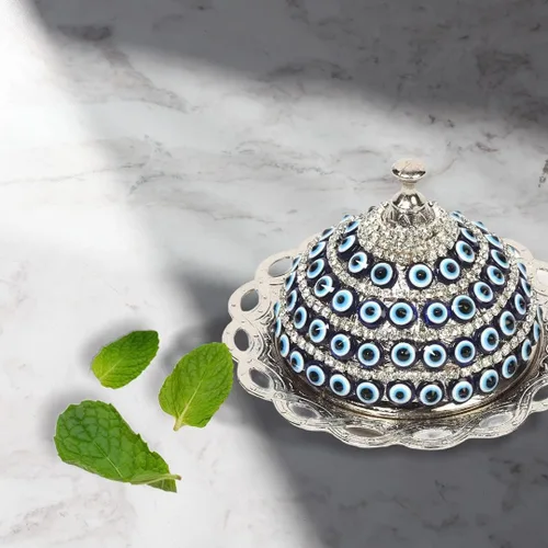 Vista 9 de Alisveristime Evil Eye - Azucarero de aleación de zinc con tapa (plata)