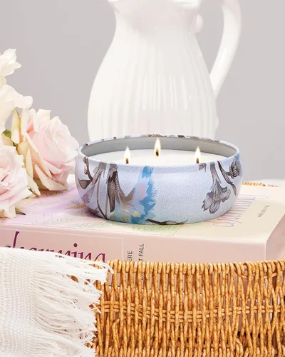 Vista 41 de M&SENSE Velas aromáticas de bayas cítricas, vela grande de lata de soja de 3 mechas, más de 40 horas de tiempo de combustión, cera vegana 100%