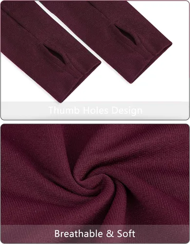 Vista 5 de Stelle Camisetas de entrenamiento para mujer, sin costuras, de manga larga, con agujeros para el pulgar para deportes, correr, atléticas, ajustadas