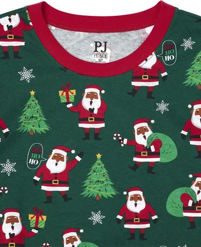 Vista 3 de The Children's Place Conjunto de pijama de Navidad alegre a juego para la familia del bebé, algodón