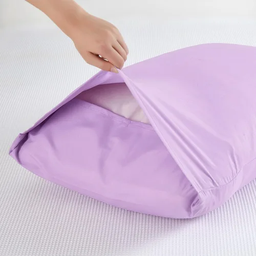 Vista 2 de Deng Chao NookZuzu - Juego de 2 fundas de almohada de microfibra ultra suave de 1800 hilos, color morado con cierre de sobre, fundas de almohada