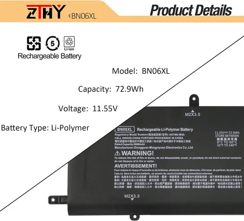 Vista 3 de ZTHY BN06XL - Batería de repuesto para HP Spectre X360 15-EB000 15T-EB000 15t-eb100 15-EB0XXX 15-EB0025TX 15-EB0035TX 15-EB0053TX 15-eb0011NA