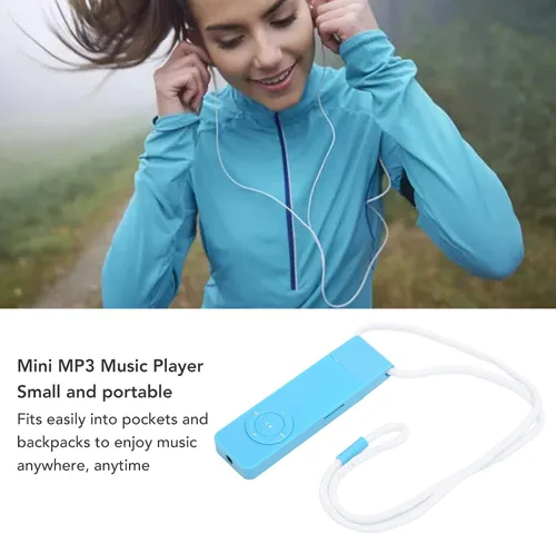 Vista 4 de Reproductor de MP3 de 64 GB, reproductor de MP3 digital portátil de música con sonido sin pérdidas, reproductor de música Mp3 de sonido HiFi Azul