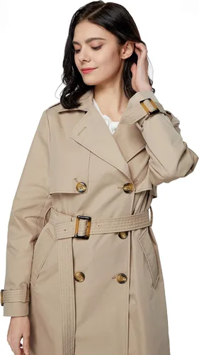 Vista 4 de Orolay Chaqueta de solapa con cinturón para mujer de 34 de longitud