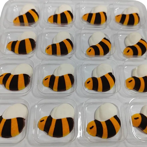 Vista 5 de Decoraciones Comestibles de Caramelo 3D de Abeja para Pasteles, Chispas de Azúcar de Postre para Decoración de Pasteles, Galletas, DIY, Topper