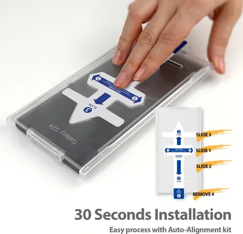 Vista 2 de Whitestone DOME EA [Instalación Fácil Mejorada] Protector de pantalla de vidrio templado para Galaxy S24 [2Pack]