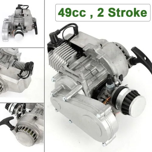 Vista 9 de Motor de Motor 49CC 2 Tiempos Arranque por Tirón Motor 2-Tiempos para Moto de Bolsillo Mini Moto de Cross ATV Buggy (49CC estilo 2)