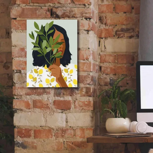Vista 5 de Epic Graffiti 'Botany Portrait I' de Victoria Barnes, arte de pared en lienzo Giclée, 12 x 16 pulgadas
