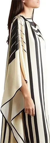 Vista 3 de Hiyan Creation Modest Wear - Caftán con estampado de seda satinada suave para mujer, kaftán, ropa de fiesta en la playa, caftán de seda de lujo