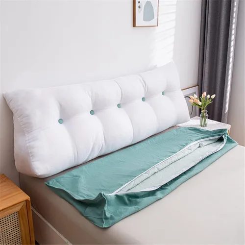 Vista 2 de Almohada triangular para cabecero de cama, almohada de lectura de cuña, cojín de sofá cama, respaldo grande, almohada de apoyo para dormitorio