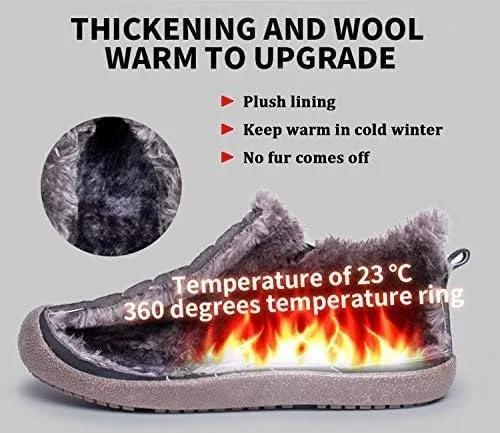 Vista 3 de Eagsouni Botas de nieve para hombre y mujer, zapatos de invierno, antideslizantes, resistentes al agua, totalmente forradas de piel, para exteriores