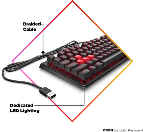 Vista 3 de Omen by HP Encoder Keyboard 6YW75AA Marrón teclado
