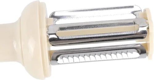 Vista 9 de Pelador de verduras para cocina, peladores de frutas en forma de botella para manzanas, zanahorias y papas, herramienta de pelado de cocina (beige)