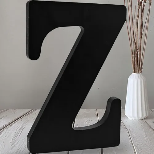 Vista 33 de AOCEAN Letras de madera negra de 12 pulgadas Letras de madera sin terminar para Halloween Letras decorativas de pie Rebanadas Tablero