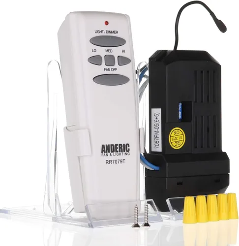 Vista 5 de Anderic El kit universal de control remoto y receptor funciona con cualquier ventilador de techo de 3 velocidades