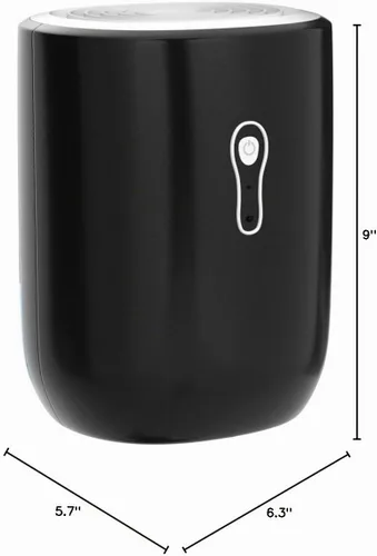 Vista 8 de Deshumidificadores para el hogar 27oz(800ml) Pequeños deshumidificadores con apagado automático y manguera de drenaje, deshumidificador ultra Negro
