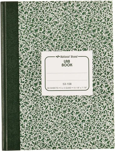 Vista 2 de National Composition Lab - Cuaderno con regla cuadrille, cubierta verde, (60) hojas de 10.13 x 7.88