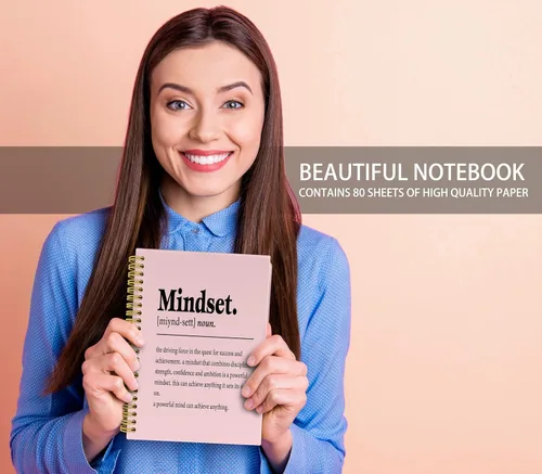 Vista 2 de Knibeo Mindset Cuadernos de Diario Inspiracionales - Cuadernos para la escuela, cuaderno inspirador encuadernado en espiral de 5.5 x 8.3 pulgadas