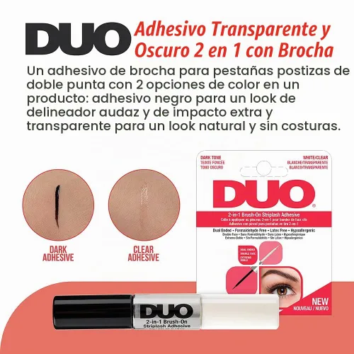 Vista 2 de DUO - Tira de pegamento para pestañas 2 en 1, adhesivo transparente oscuro