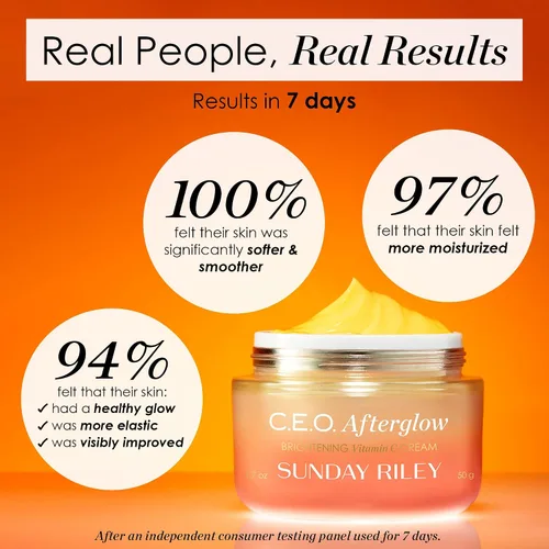 Vista 6 de Sunday Riley C.E.O. Afterglow - Crema hidratante facial con vitamina C, 1.7 onzas