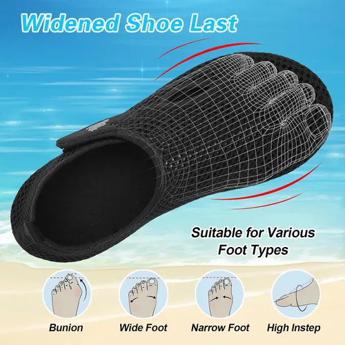 Vista 2 de LeIsfIt Water Shoes for Women Men Wide Swim Beach Barefoot Shoes Quick Dry Aqua Socks for Pool Diving Boating River Yoga Lake Surf
