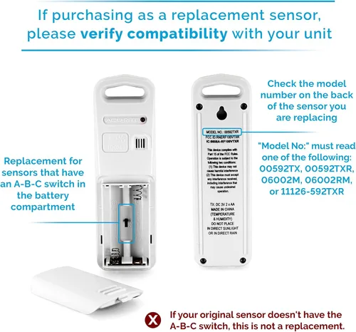 Vista 3 de AcuRite 06002M, sensor de temperatura y humedad inalámbrico
