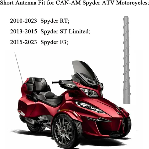 Vista 5 de Antena corta para motocicleta, apta para modelos selectos de motocicletas Can-Am Spyder, Indian, Honda, BMW, Victory Diseñada para recepción