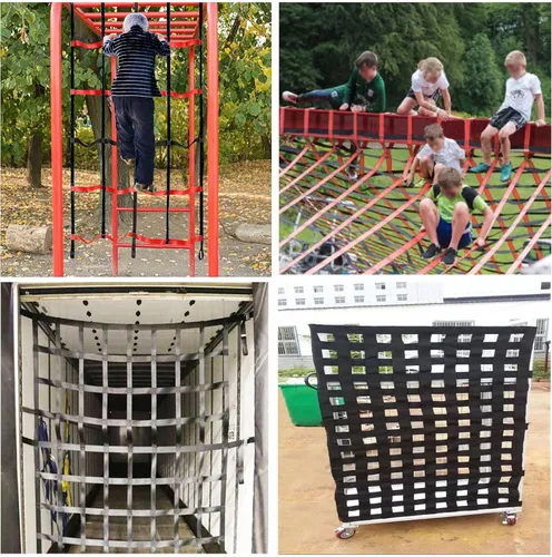 Vista 7 de Red de escalada al aire libre, red de carga, pista de obstáculos Ninja Warrior, accesorios de línea floja, para gimnasio, escalada, cuerda